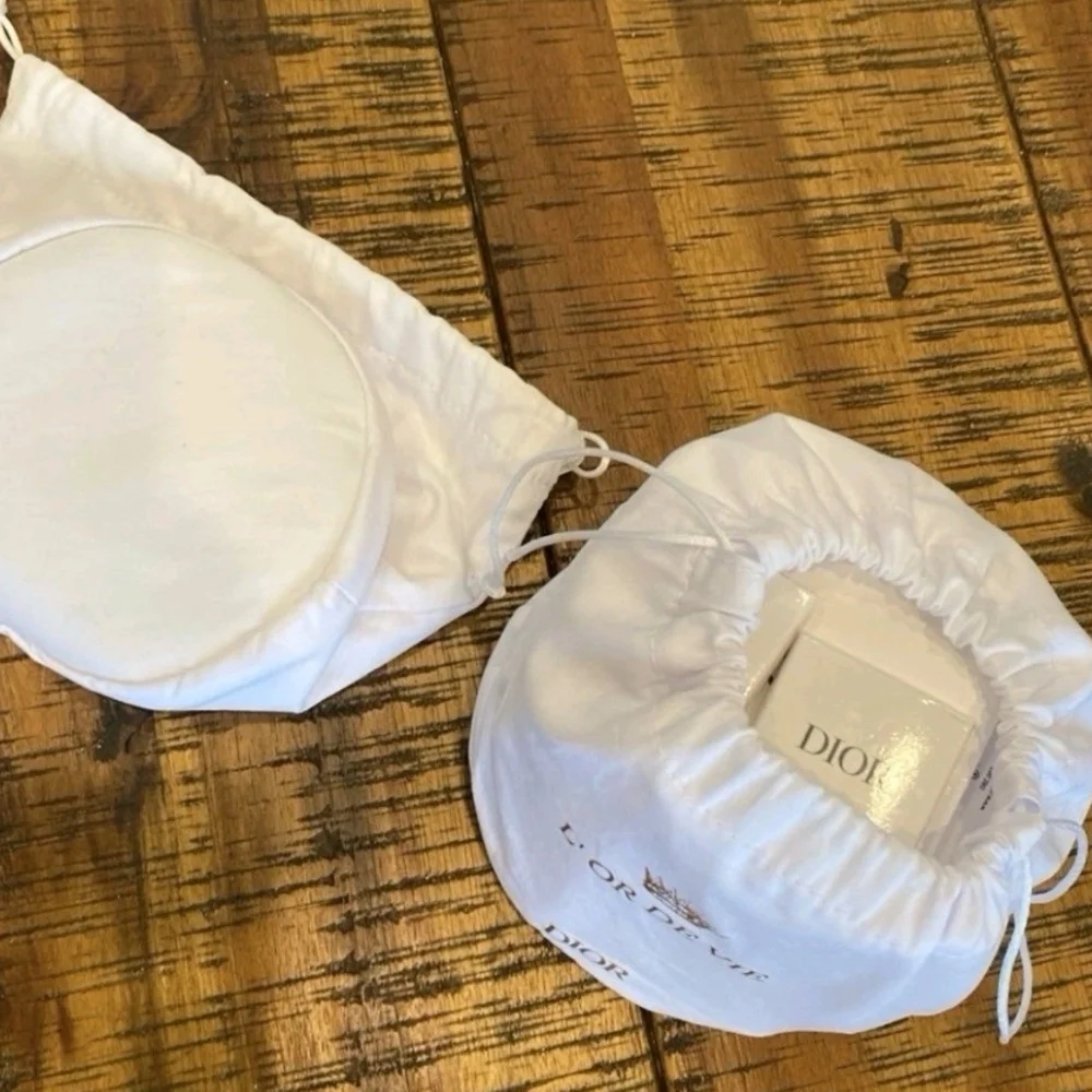 Dior L’Or de Vie Luxury Drawstring Dust Bag | White Gold Logo | Rare VIP GWP